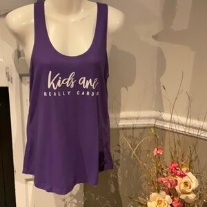 Ideal T by Next Level Purple Tank Top Size Large “Kids are REALLY Cardio”